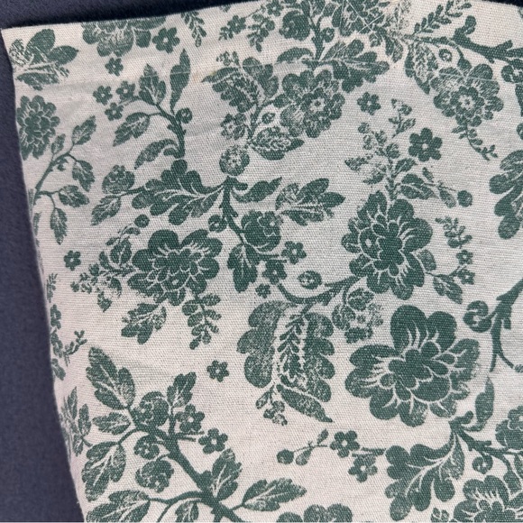 SEZANE Parisian Chic Green Cream Floral Tote Bag Cottagecore Cotton Shopping Bag - Picture 6 of 11